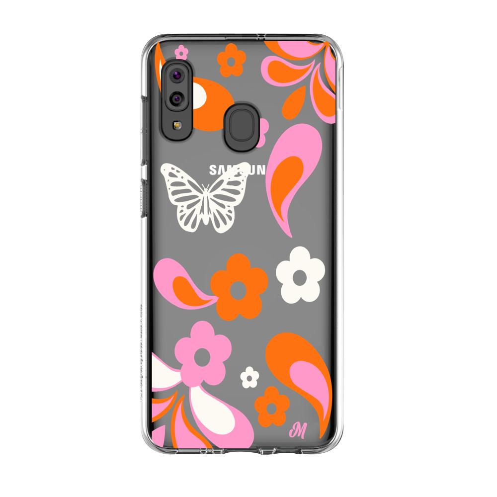 Case para Samsung A20S Flores rojas aesthetic - Mandala Cases