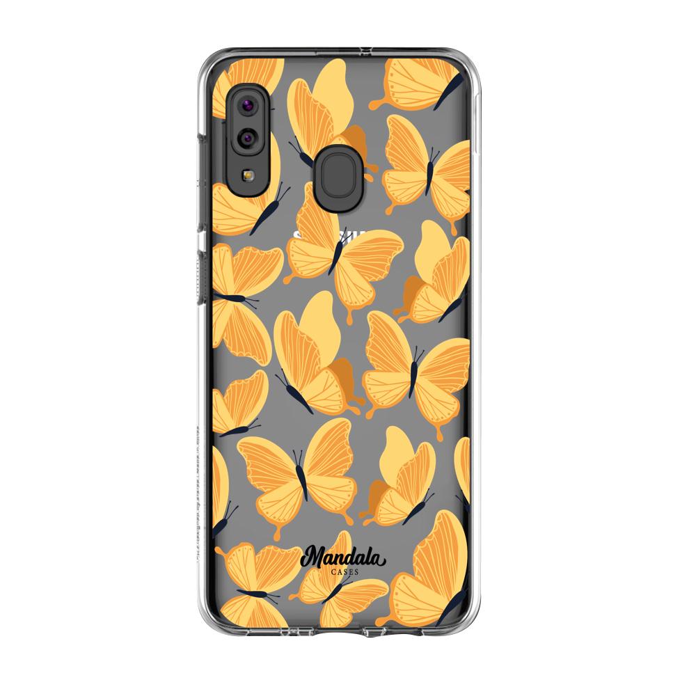 Estuches para Samsung A20S - Yellow Butterflies Case  - Mandala Cases