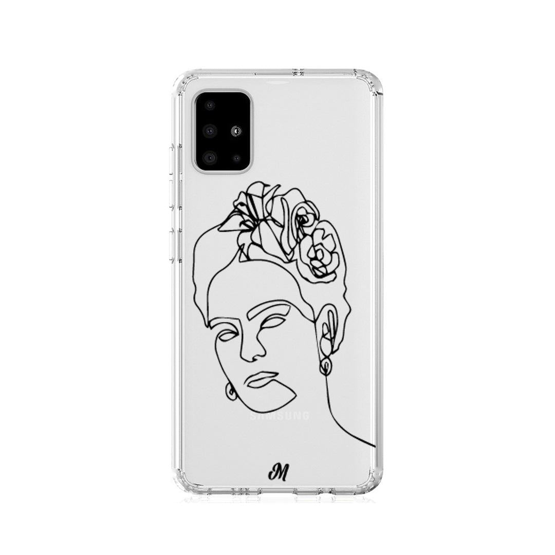Estuches para Samsung A21S - Frida Line Art Case  - Mandala Cases