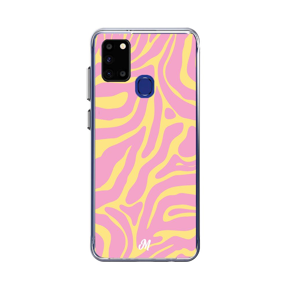 Case para Samsung A21S Lineas rosa y amarillo - Mandala Cases