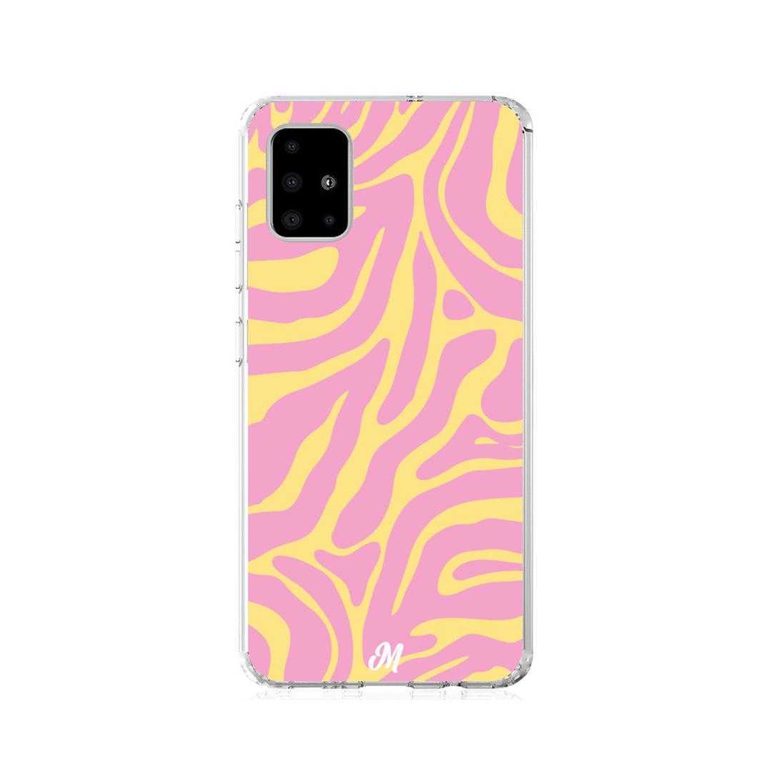 Case para Samsung A21S Lineas rosa y amarillo - Mandala Cases