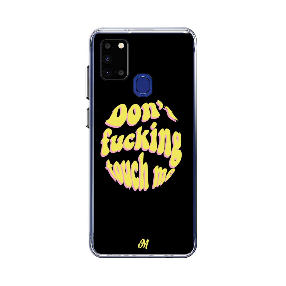 Case para Samsung A21S Don't fucking touch me amarillo - Mandala Cases
