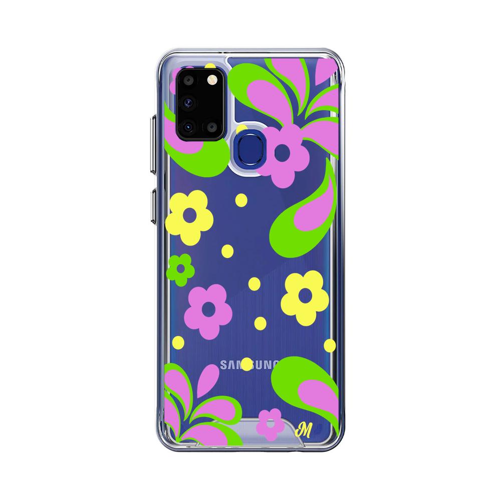 Case para Samsung A21S Flores moradas aesthetic - Mandala Cases