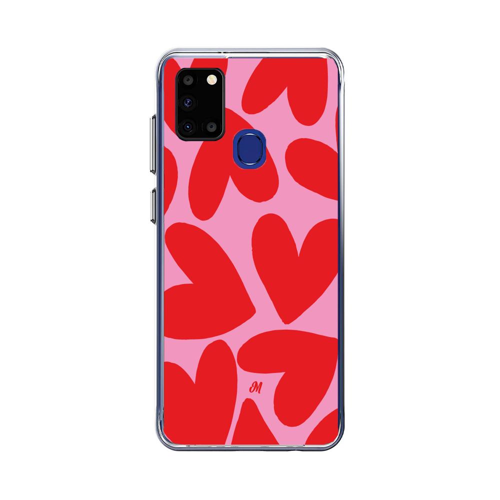 Case para Samsung A21S Red Hearts - Mandala Cases