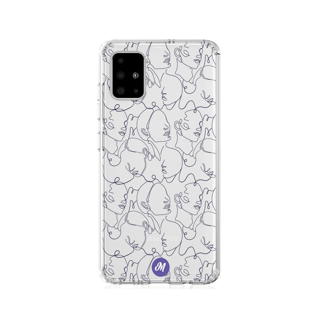 Cases para Samsung A21S Funda Caras en Líneas Remake - Mandala Cases