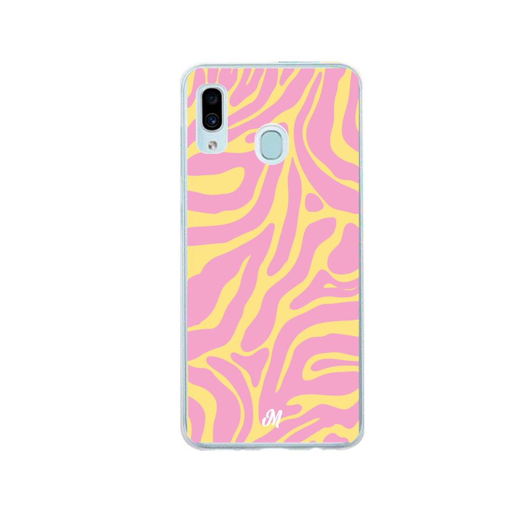 Case para Samsung A20 / A30 Lineas rosa y amarillo - Mandala Cases