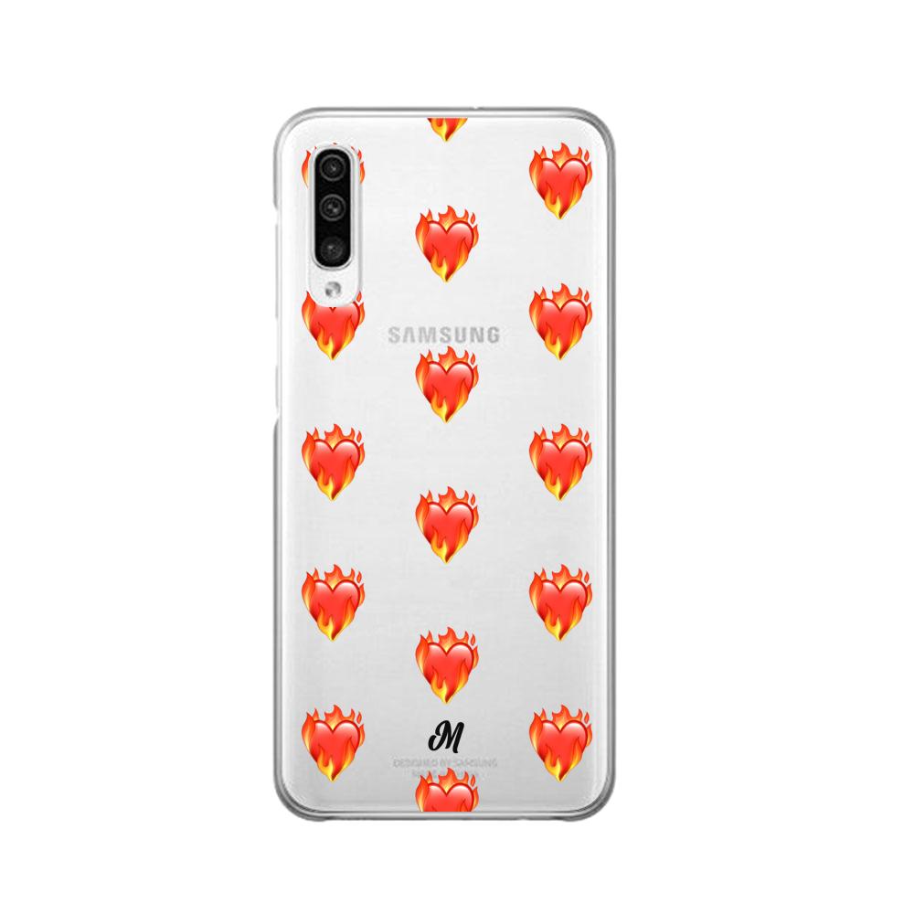 Case para Samsung A30S de Corazón en llamas - Mandala Cases