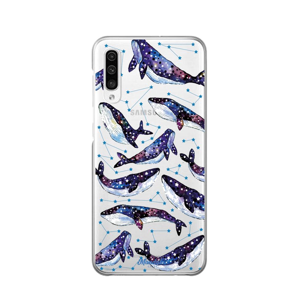 Case para Samsung A30S Funda Ballenas Espaciales  - Mandala Cases