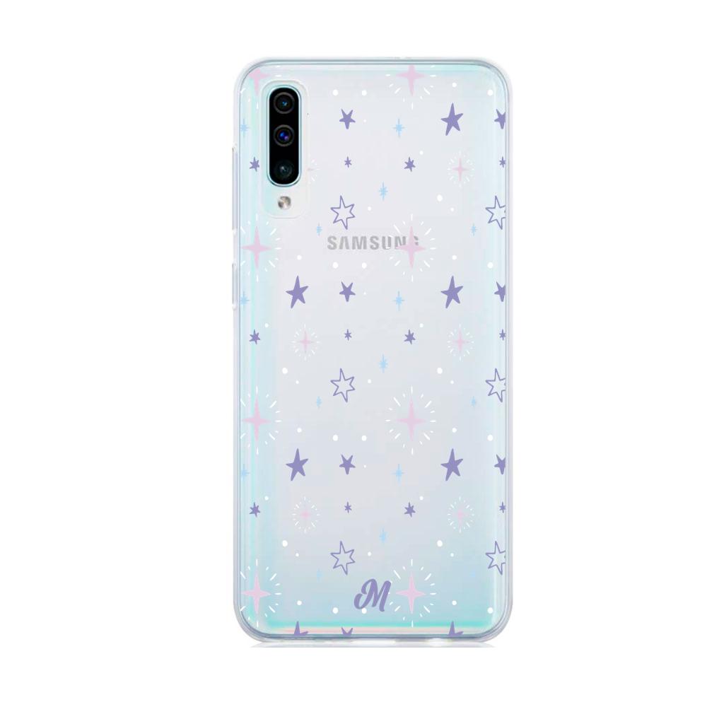 Case para Samsung A50  Funda Estrellas Moradas  - Mandala Cases