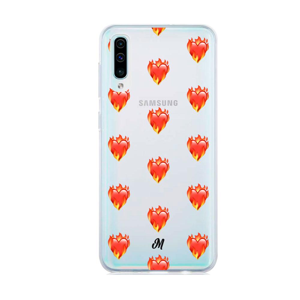 Case para Samsung A50  de Corazón en llamas - Mandala Cases