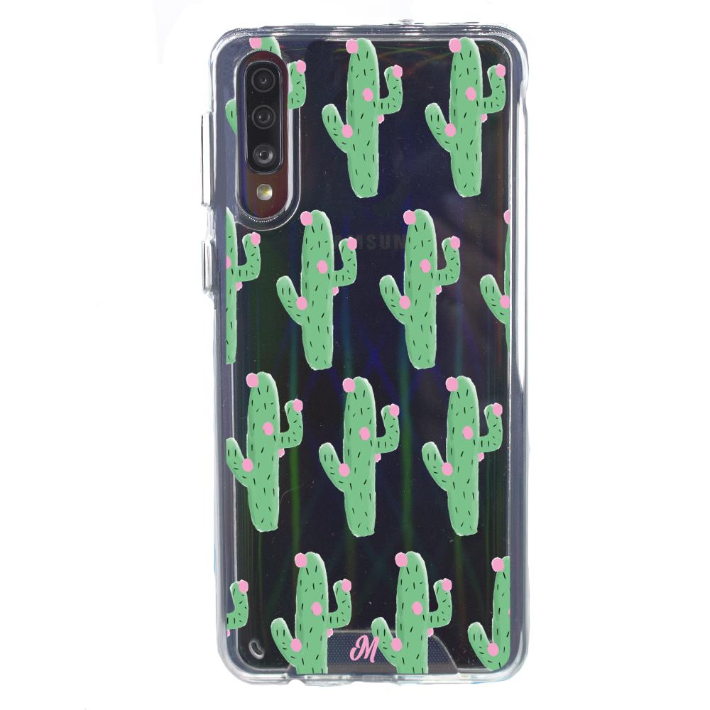 Case para Samsung A50  Cactus Con Flor Rosa  - Mandala Cases