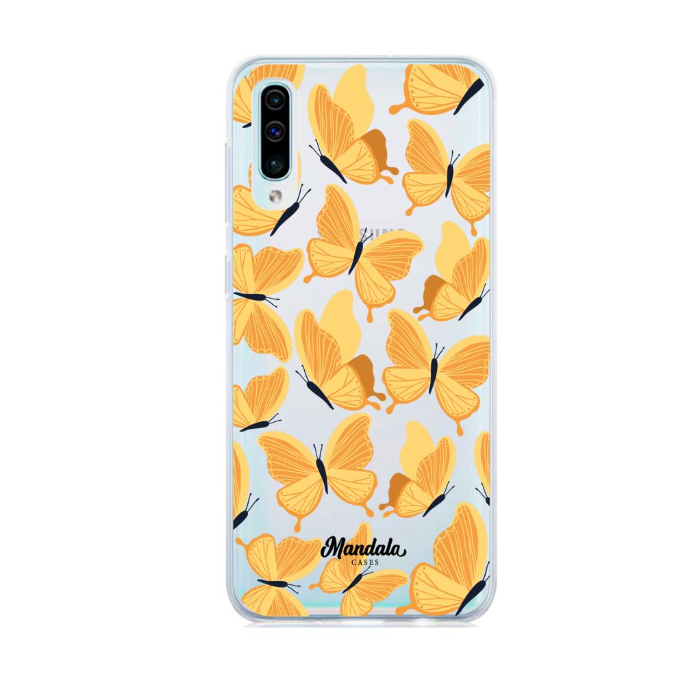 Estuches para Samsung A50  - Yellow Butterflies Case  - Mandala Cases