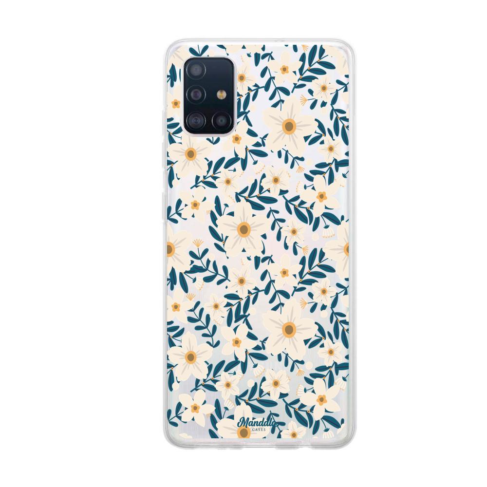 Case para Samsung A51 Funda Flores Blancas  - Mandala Cases