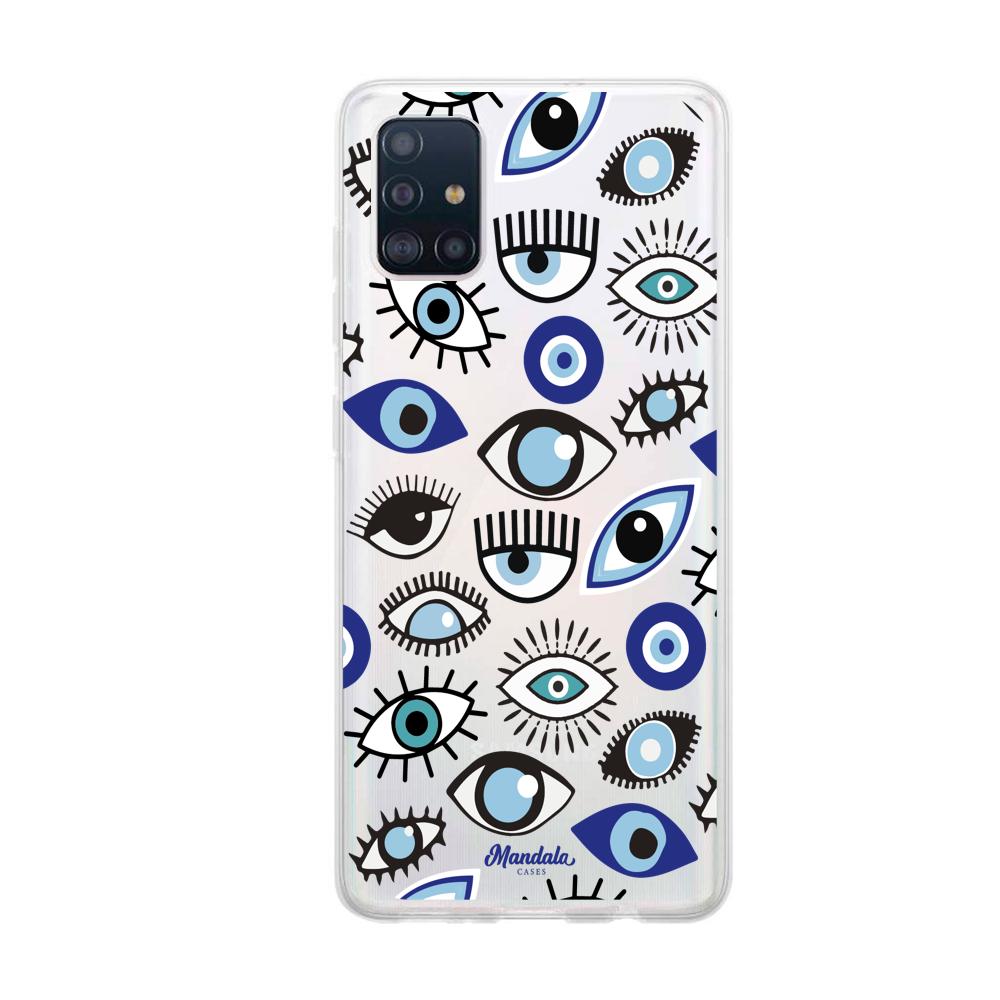 Case para Samsung A51 Funda Funda Ojos Azules y Blancos - Mandala Cases