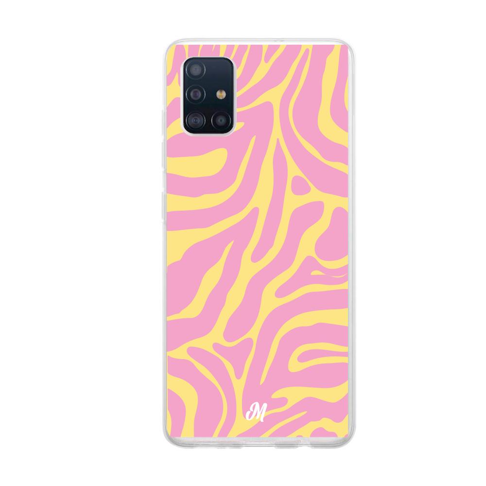 Case para Samsung A51 Lineas rosa y amarillo - Mandala Cases