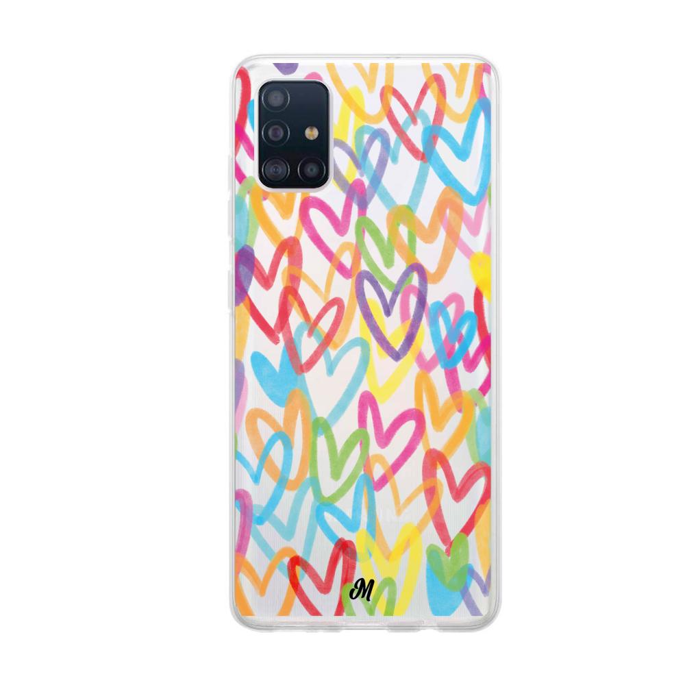 Case para Samsung A51 Corazones arcoíris - Mandala Cases