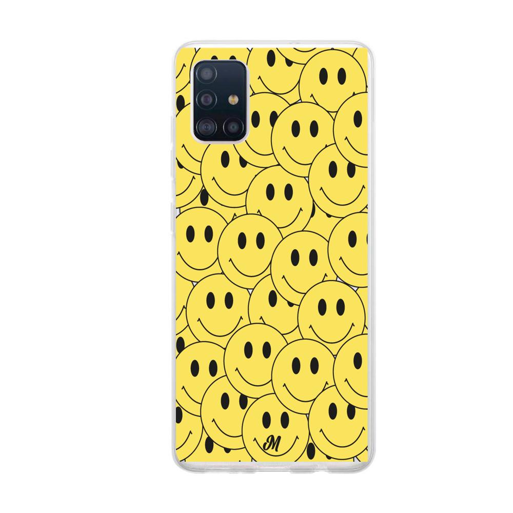 Case para Samsung A51 Yellow happy faces - Mandala Cases