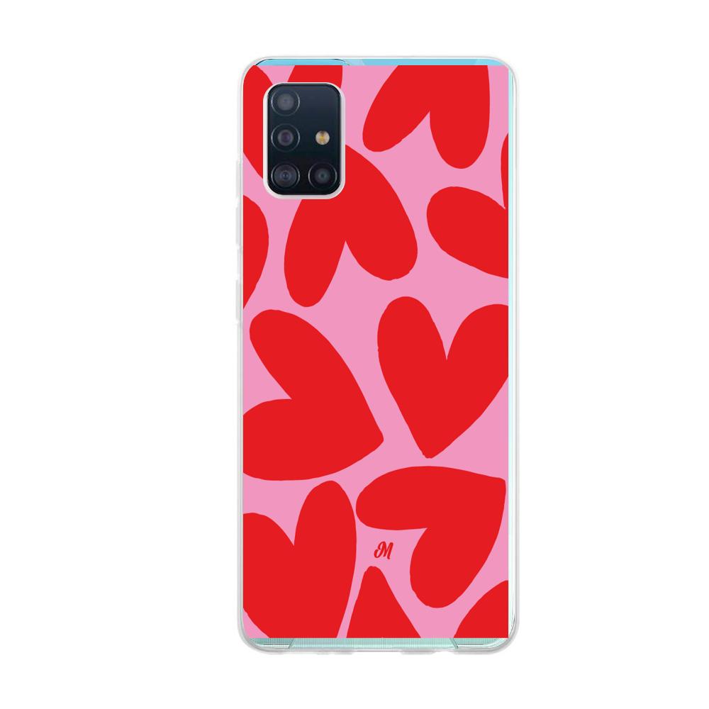 Case para Samsung A51 Red Hearts - Mandala Cases