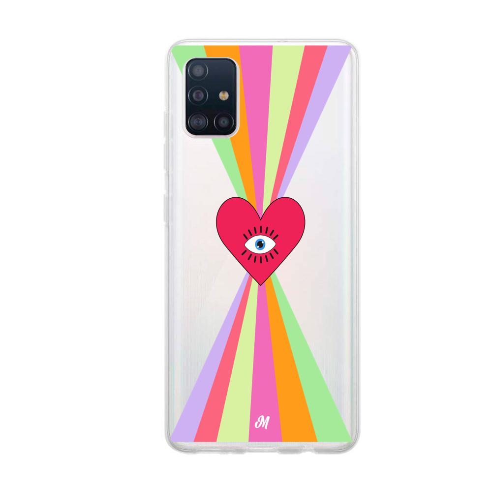 Case para Samsung A51 Corazon arcoiris - Mandala Cases