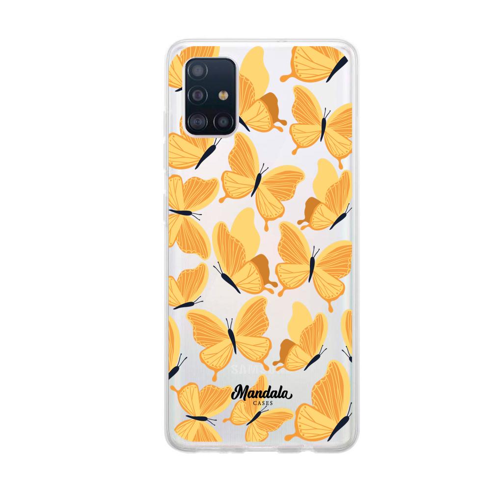 Estuches para Samsung A51 - Yellow Butterflies Case  - Mandala Cases