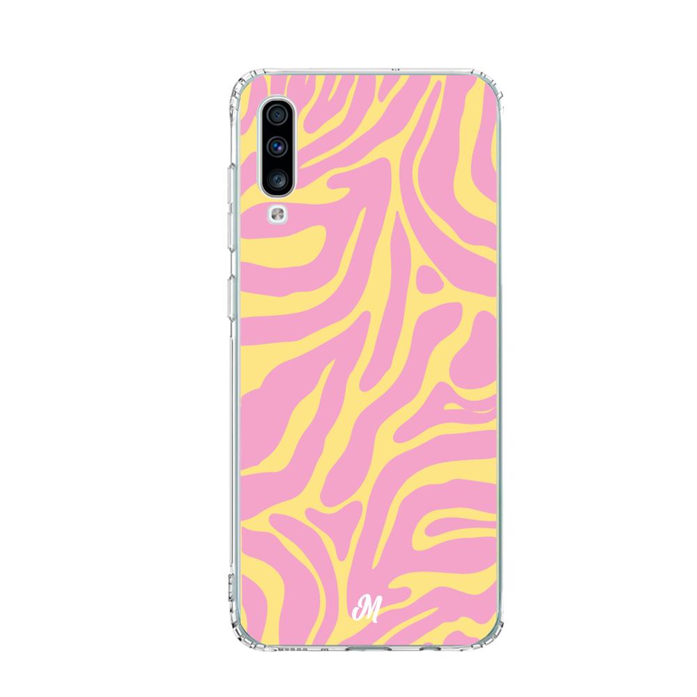 Case para Samsung A70 Lineas rosa y amarillo - Mandala Cases