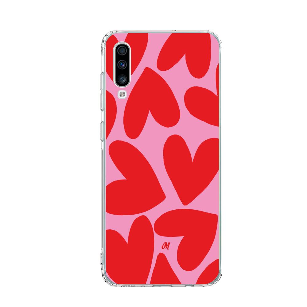 Case para Samsung A70 Red Hearts - Mandala Cases
