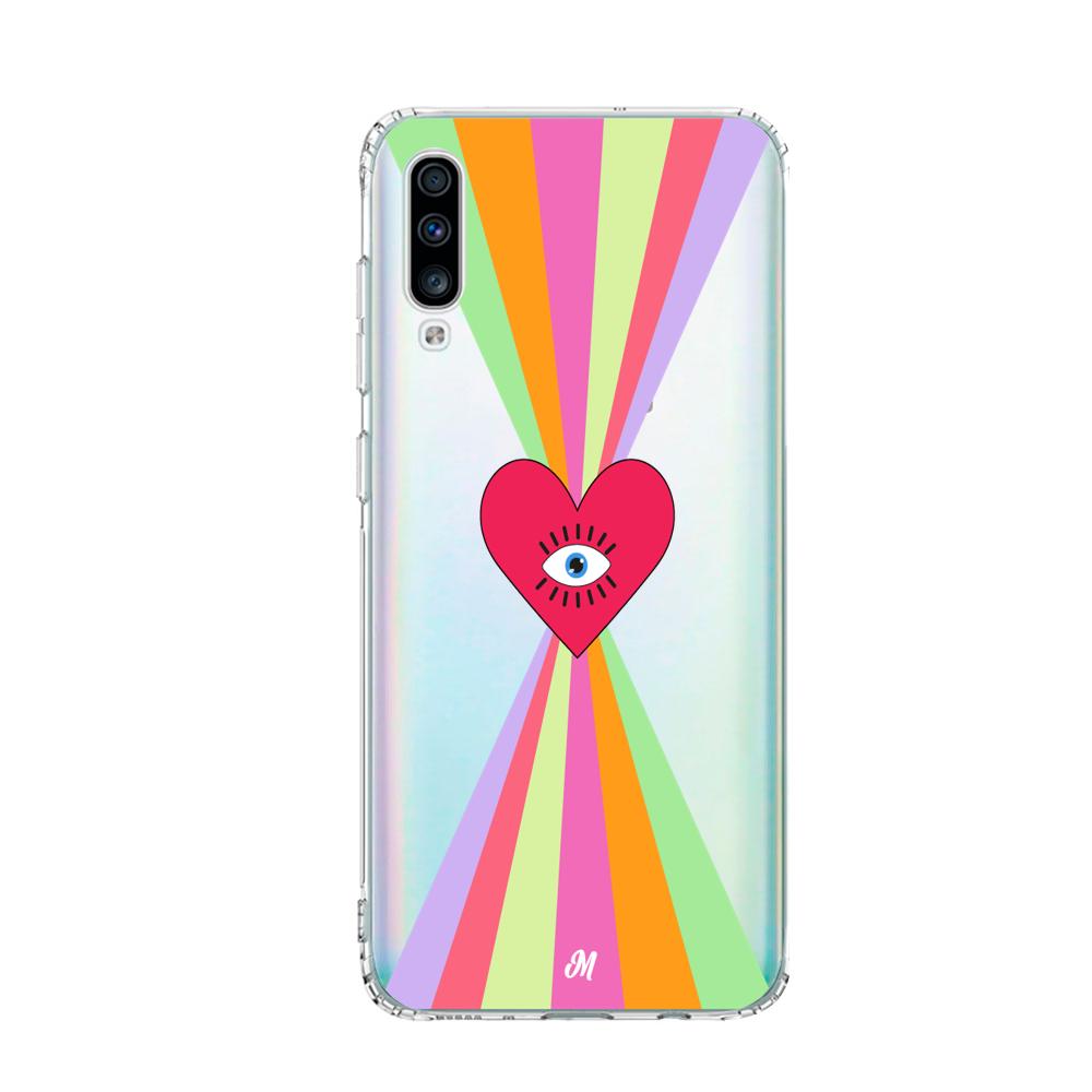 Case para Samsung A70 Corazon arcoiris - Mandala Cases