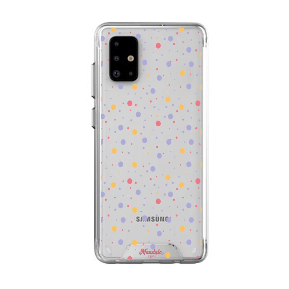 Case para Samsung A71 puntos de coloridos-  - Mandala Cases