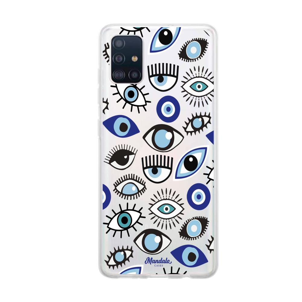 Case para Samsung A71 Funda Funda Ojos Azules y Blancos - Mandala Cases