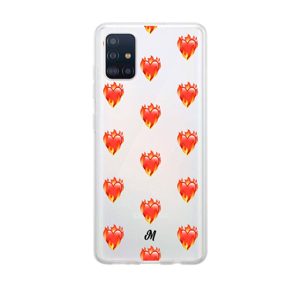 Case para Samsung A71 de Corazón en llamas - Mandala Cases