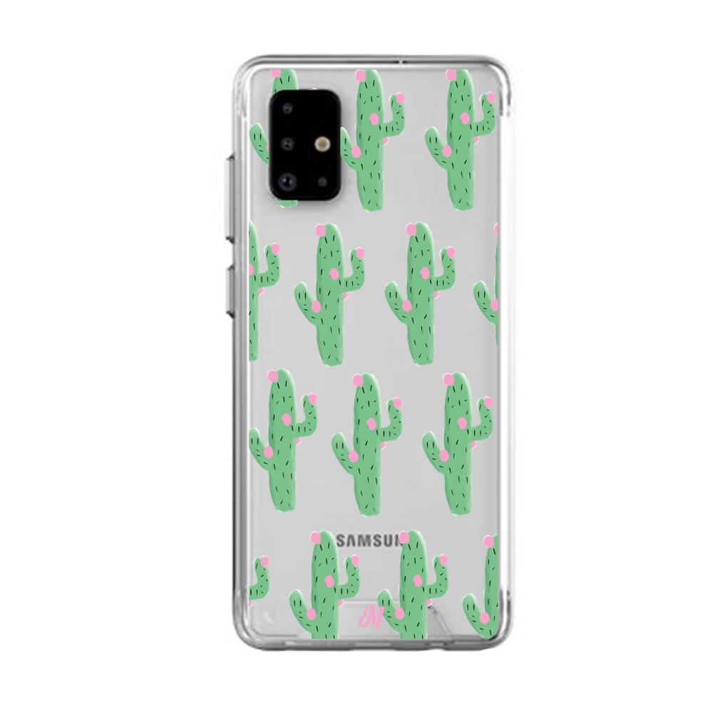 Case para Samsung A71 Cactus Con Flor Rosa  - Mandala Cases