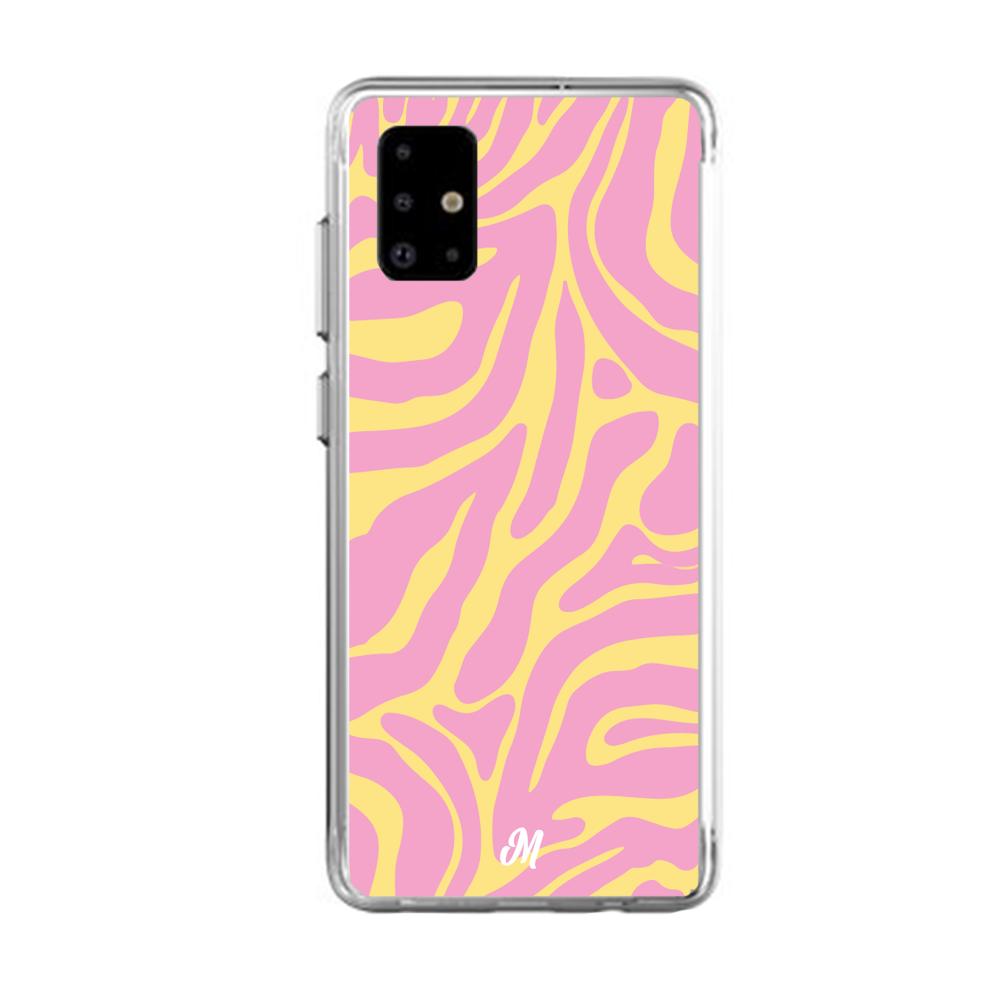 Case para Samsung A71 Lineas rosa y amarillo - Mandala Cases