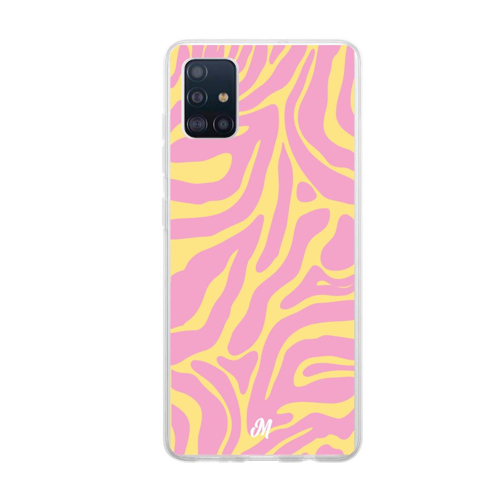 Case para Samsung A71 Lineas rosa y amarillo - Mandala Cases