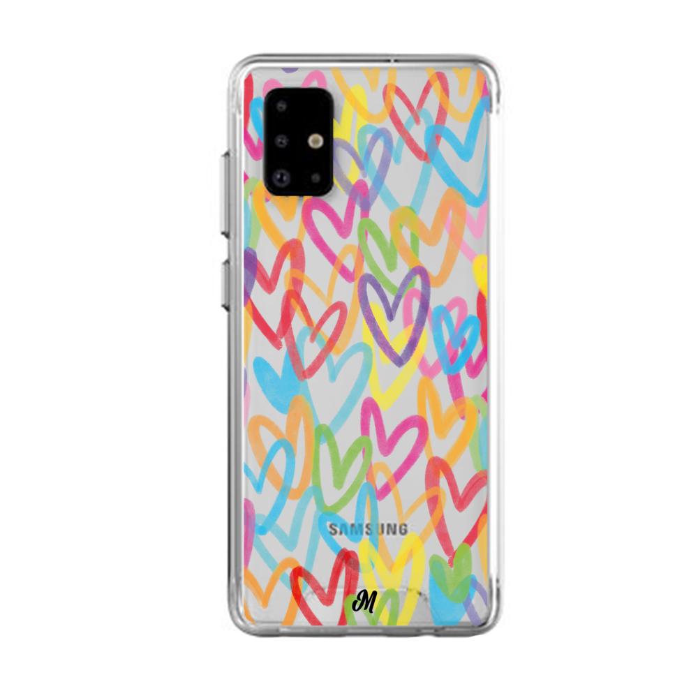 Case para Samsung A71 Corazones arcoíris - Mandala Cases