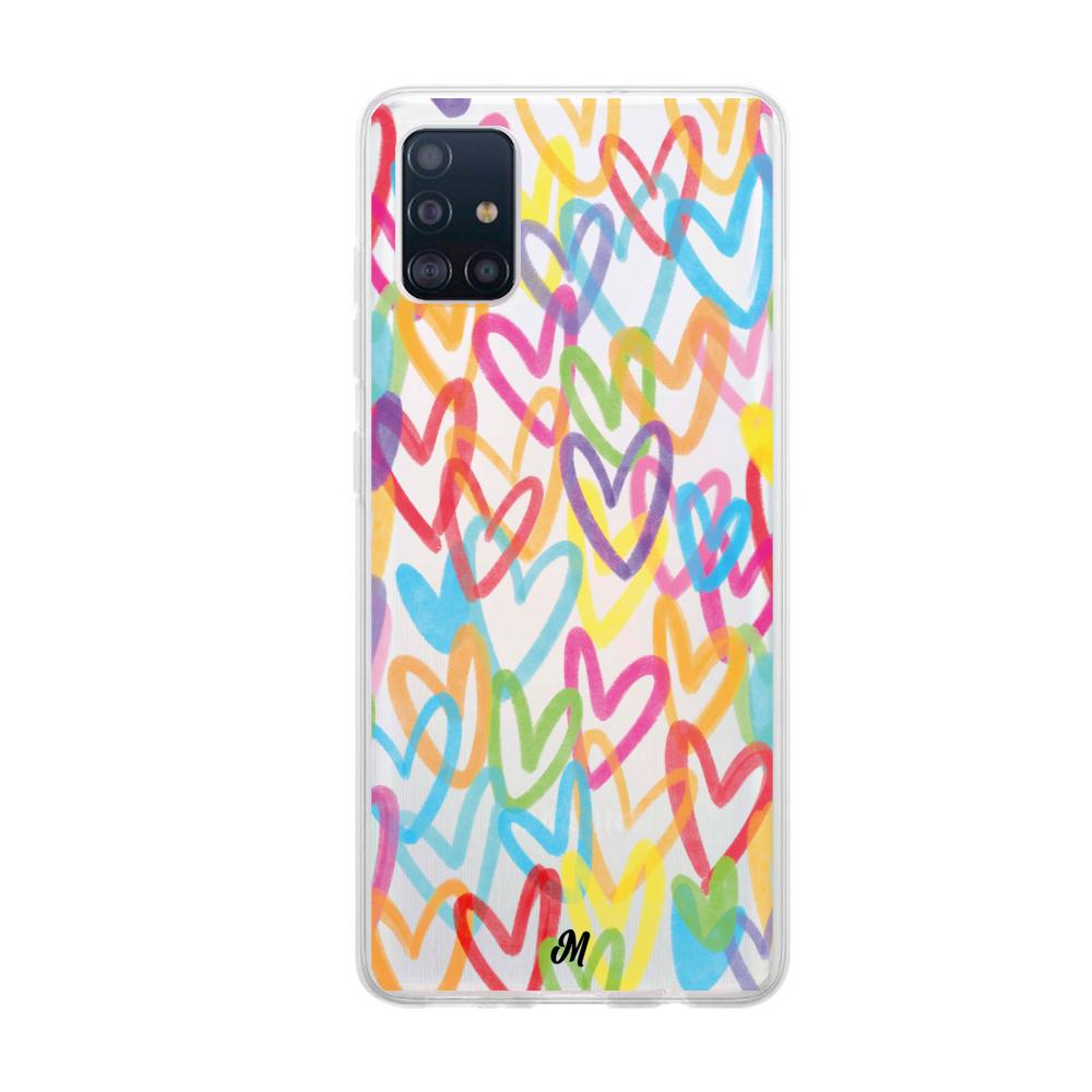Case para Samsung A71 Corazones arcoíris - Mandala Cases