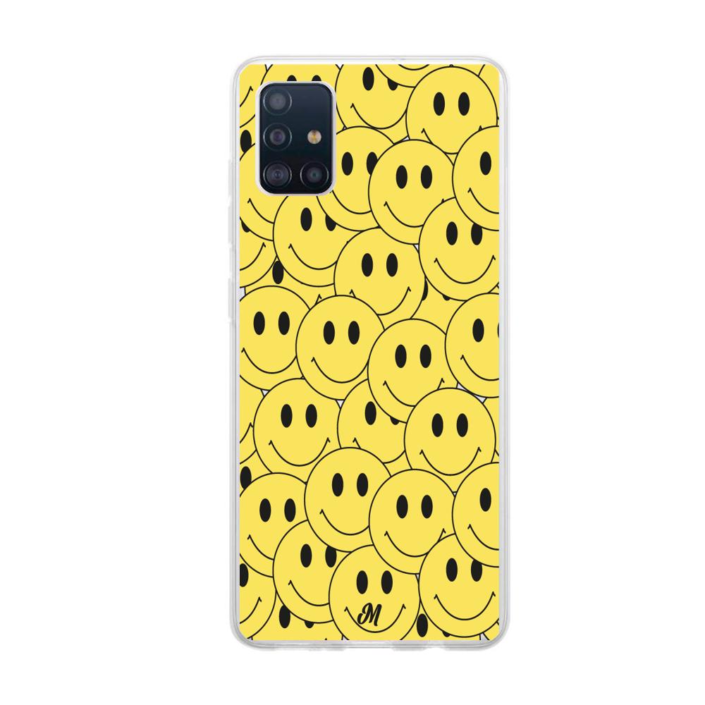 Case para Samsung A71 Yellow happy faces - Mandala Cases