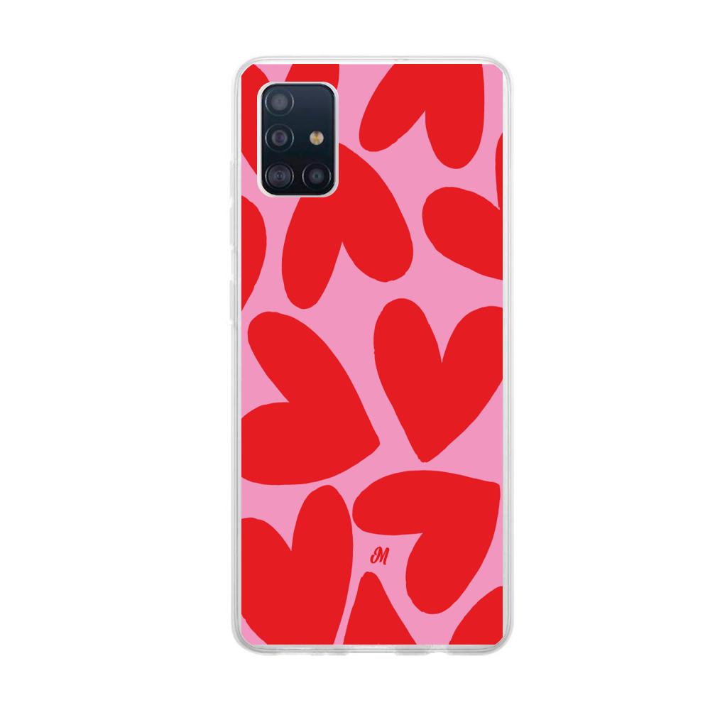 Case para Samsung A71 Red Hearts - Mandala Cases