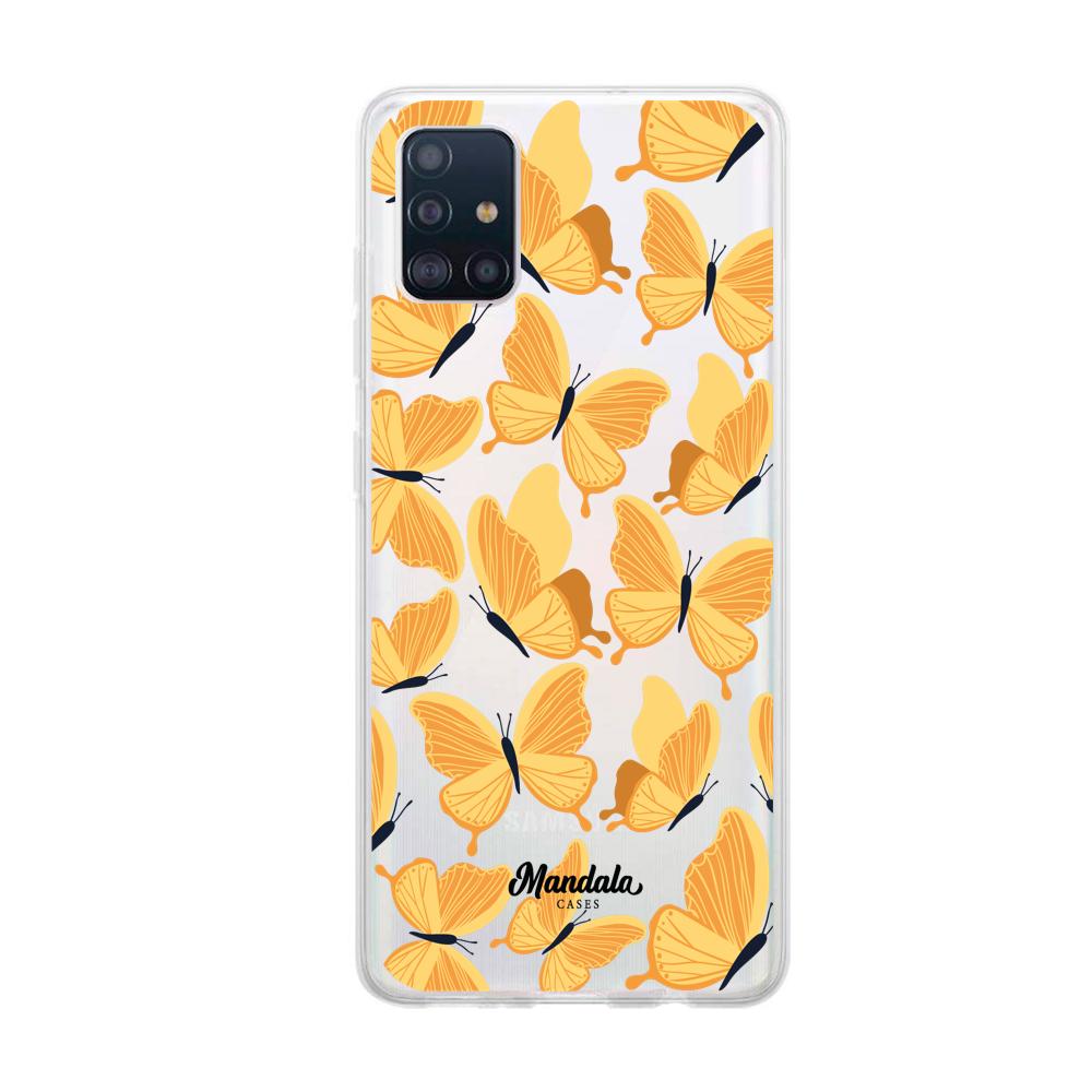 Estuches para Samsung A71 - Yellow Butterflies Case  - Mandala Cases