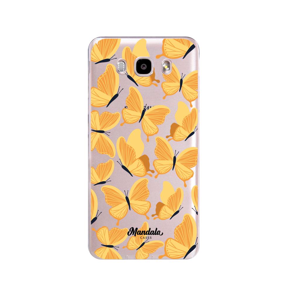 Estuches para Samsung j5 2016 - Yellow Butterflies Case  - Mandala Cases