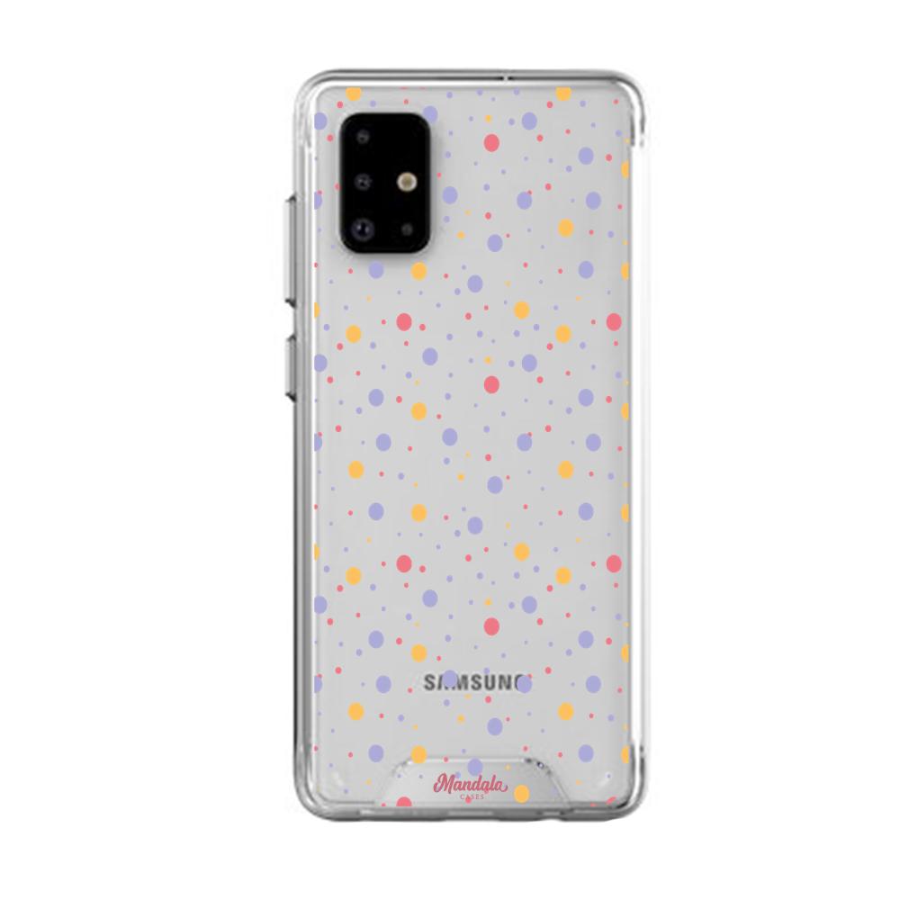 Case para Samsung A31 puntos de coloridos-  - Mandala Cases