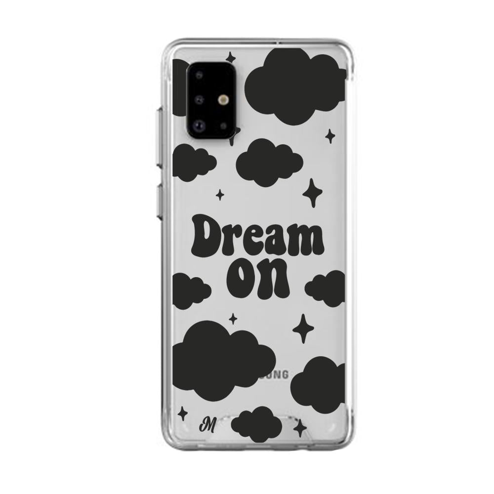 Case para Samsung A31 Dream on negro - Mandala Cases