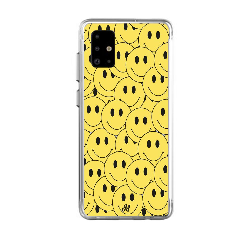 Case para Samsung A31 Yellow happy faces - Mandala Cases