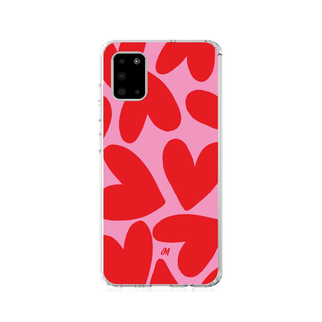 Case para Samsung A31 Red Hearts - Mandala Cases