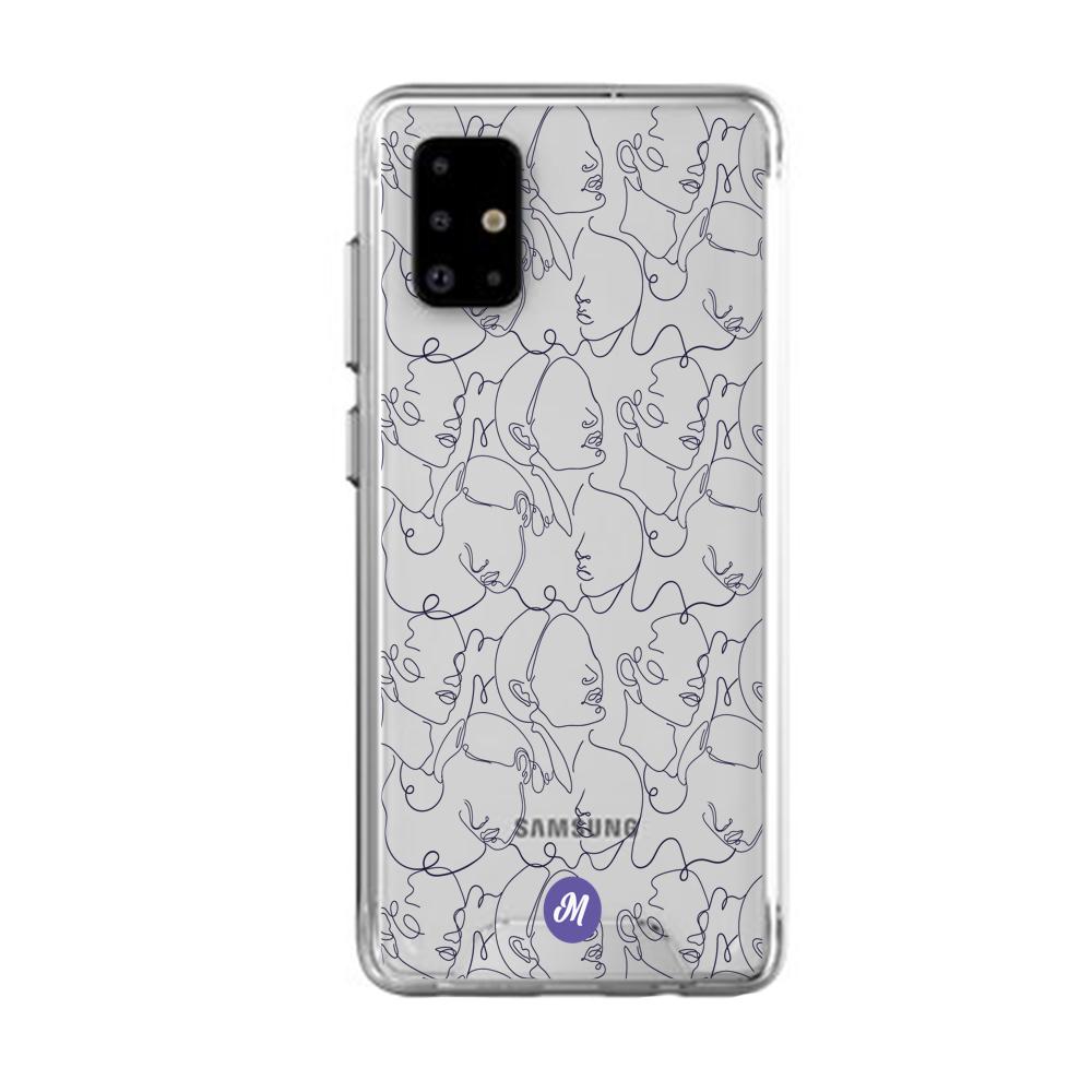 Cases para Samsung A31 Funda Caras en Líneas Remake - Mandala Cases