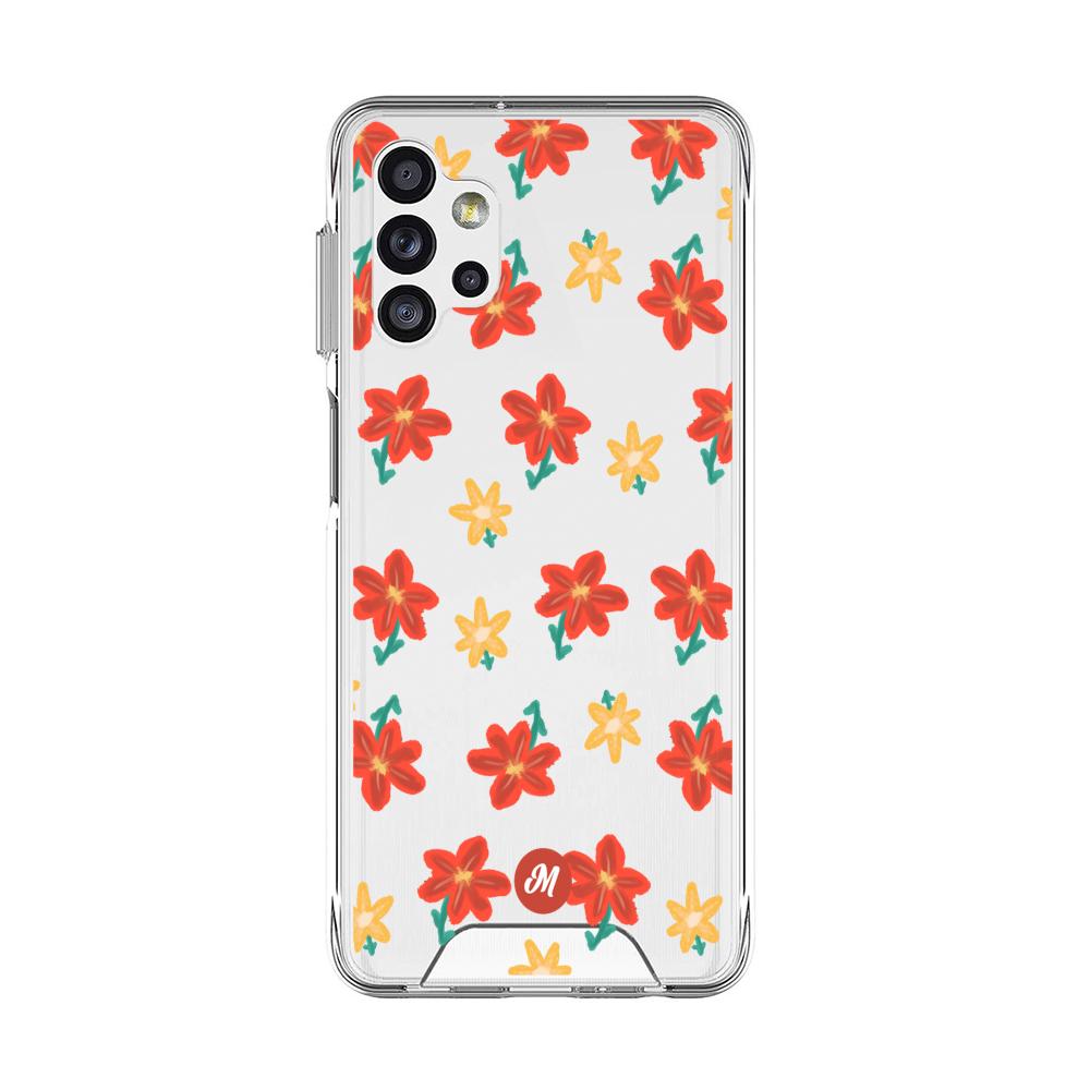 Cases para Samsung A32 5G RED FLOWERS - Mandala Cases
