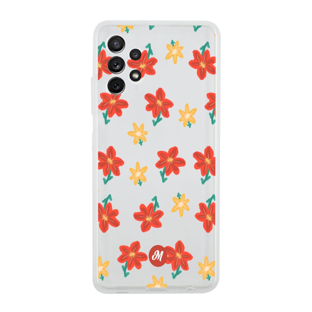 Cases para Samsung A32 5G RED FLOWERS - Mandala Cases