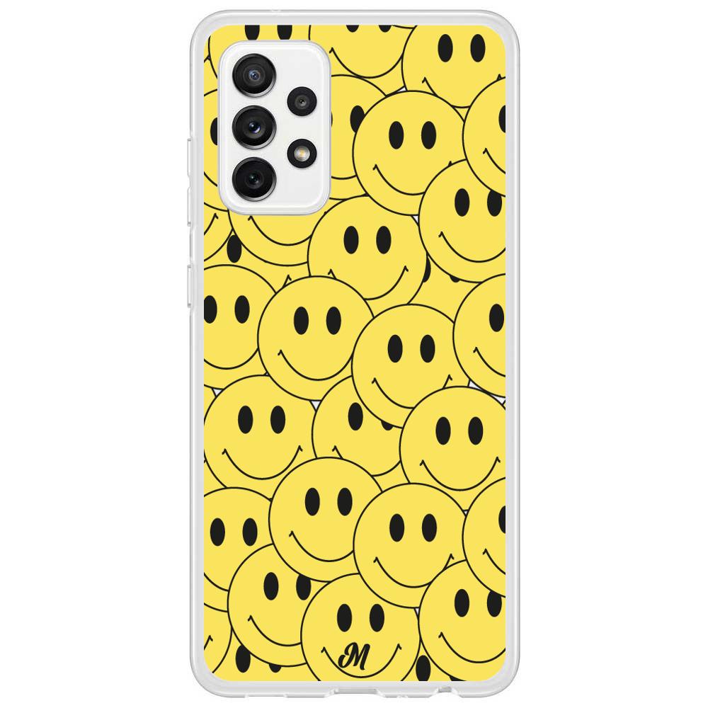 Case para Samsung A72 4G Yellow happy faces - Mandala Cases