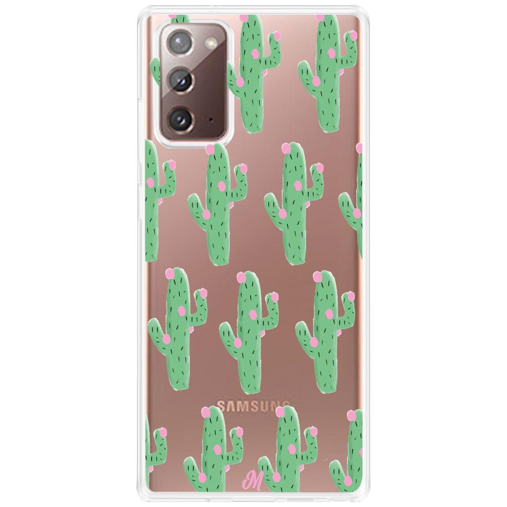 Case para Samsung Note 20 Cactus Con Flor Rosa  - Mandala Cases