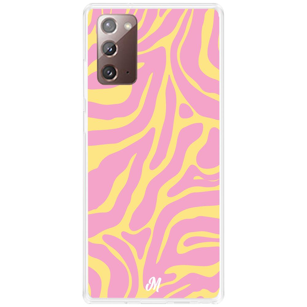 Case para Samsung Note 20 Lineas rosa y amarillo - Mandala Cases