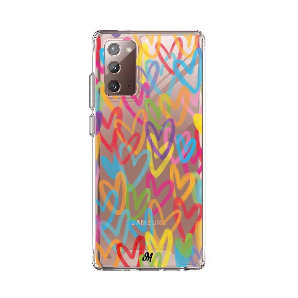 Case para Samsung Note 20 Corazones arcoíris - Mandala Cases